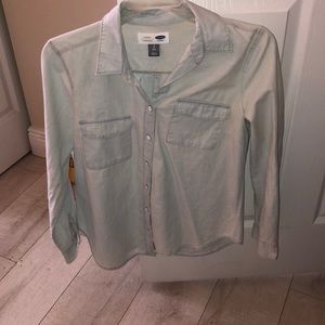 Old navy small petite denim button down top